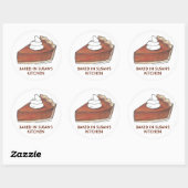 Sticker Rond Cuisine Citrouille Pie Slice Thanksgiving (Feuille)