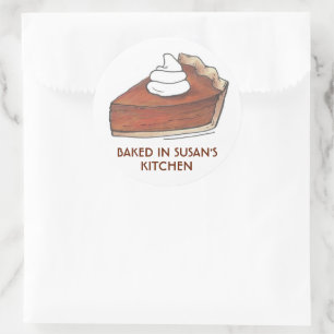 Sticker Rond Cuisine Citrouille Pie Slice Thanksgiving