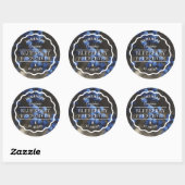 Sticker Rond Cuisine de confiture aux bleuets maison (Feuille)