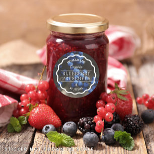 Sticker Rond Cuisine de confiture aux bleuets maison