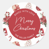 Sticker Rond Cuisine de Noël personnalisée (Devant)