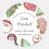 Sticker Rond Cuisine de Noël personnalisée (Devant)