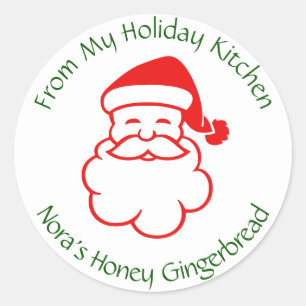 Sticker Rond Cuisine de Noël Vintage de Père Noël personnali