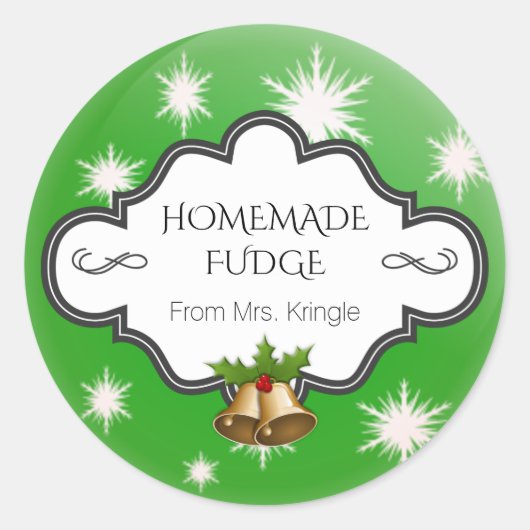 Sticker Rond Cuisine de vacances personnalisée Flèches de neige (Devant)