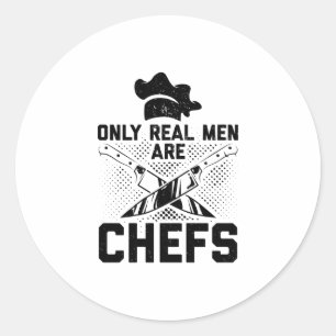 Sticker Rond Cuisine des vrais hommes  Cuisinez des idées-cade