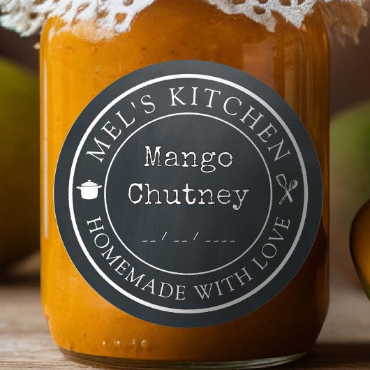 Sticker Rond Cuisine faite maison Emballage de produits sur mes