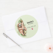 Sticker Rond Cuisine Feuille à l'aquarelle mignonne et tropical (Enveloppe)