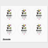 Sticker Rond Cuisine Halloween Cute, chauve-souris, maman et fa (Feuille)