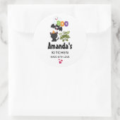 Sticker Rond Cuisine Halloween Cute, chauve-souris, maman et fa (Sac)