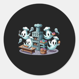 Sticker Rond Cuisine Halloween Ghost Pour Enfants Et Halloweis