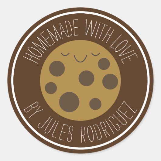 Sticker Rond Cuisine maison au chocolat Chip Cookie (Devant)