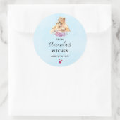 Sticker Rond Cuisine Mère Aquarelle Lion & Cuisine Cuisine (Sac)