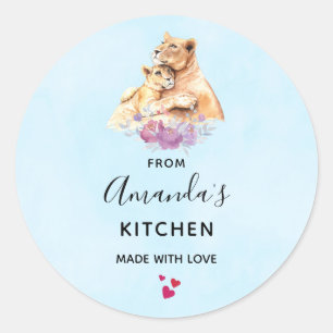 Sticker Rond Cuisine Mère Aquarelle Lion & Cuisine Cuisine