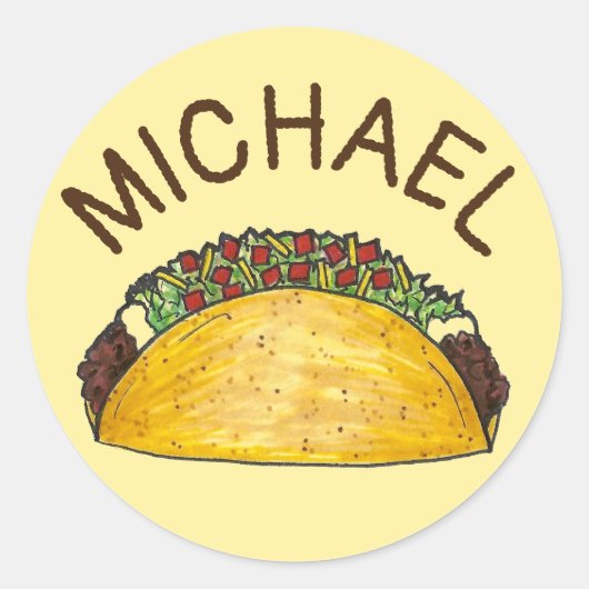 Sticker Rond Cuisine mexicaine personnalisée Taco (Devant)