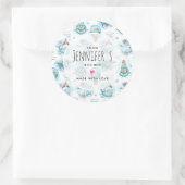 Sticker Rond Cuisine Motif d'aquarelle pour les baleines nautiq (Sac)