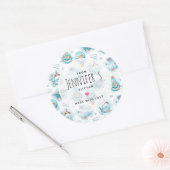 Sticker Rond Cuisine Motif d'aquarelle pour les baleines nautiq (Enveloppe)