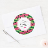 Sticker Rond Cuisine Motif Pink & Green (Enveloppe)