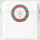 Sticker Rond Cuisine Motif Pink & Green (Sac)