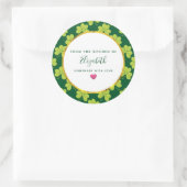 Sticker Rond Cuisine Motif Shamrock de Clover vert mignonne (Sac)