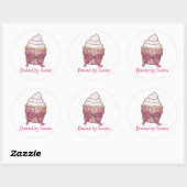 Sticker Rond Cuisiné Personnellement Par Cuisson De Cupcake Ros (Feuille)