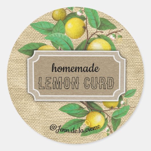 Sticker Rond Cuisine rustique au citron curd (Devant)