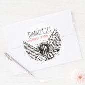 Sticker Rond Cuisinier motif mixte crevette cuisinier (Enveloppe)