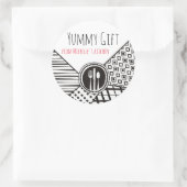 Sticker Rond Cuisinier motif mixte crevette cuisinier (Sac)