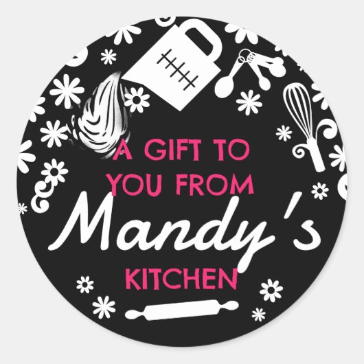 Sticker Rond Cuisinier pâtissier pâtissier pâtissier pâtissier (Devant)