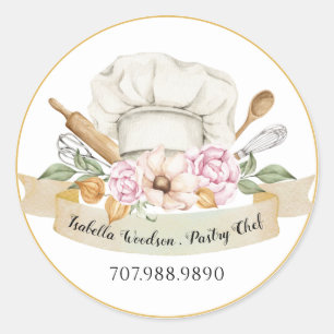 Sticker Rond Cuisiniers pâtissiers Baker Outils Produits Étique