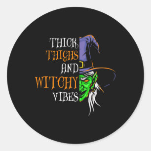 Sticker Rond Cuisse Épaisse Et Vibes De Cuisson Rétro Simpliste