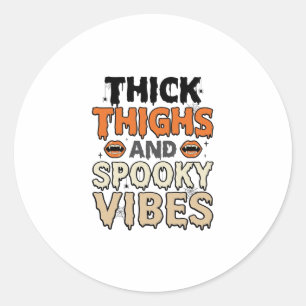 Sticker Rond Cuisses Épaisses et Vibes Sombres Design Halloween