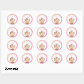 Sticker Rond Cuisson Cupcake Rose (Feuille)
