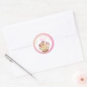 Sticker Rond Cuisson Cupcake Rose (Enveloppe)