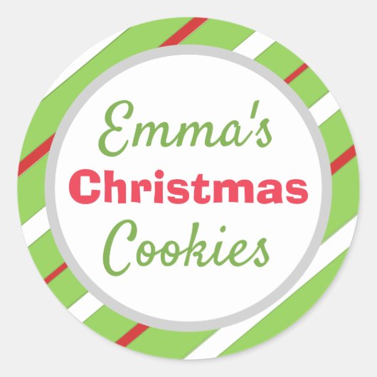 Sticker Rond Cuisson de biscuit de Noël (Devant)