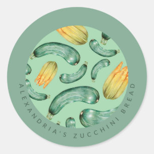 Sticker Rond Cuisson Votre Nom Pain de Courgette