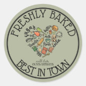 Sticker Rond Cuit avec amour (Devant)