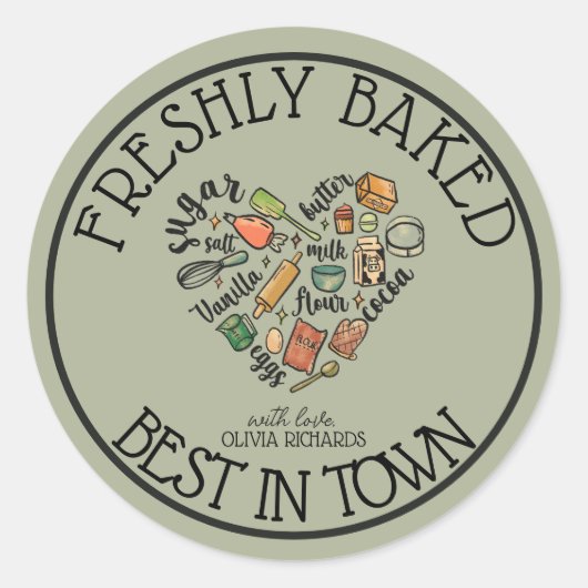 Sticker Rond Cuit avec amour (Devant)