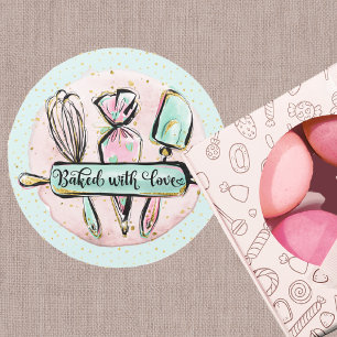 Sticker Rond Cuit Avec Amour