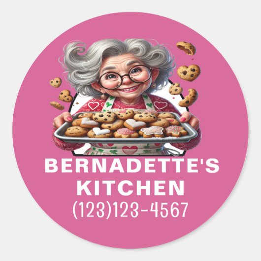 Sticker Rond Cuit avec amour (Devant)