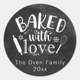 Sticker Rond Cuit avec amour Chalkboard vacances Moderne