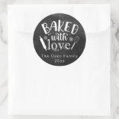 Sticker Rond Cuit avec amour Chalkboard vacances Moderne (Sac)