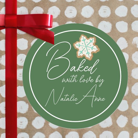 Sticker Rond Cuit avec amour Cookie