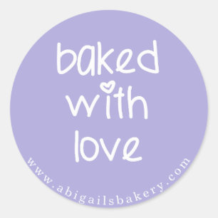 Sticker Rond Cuit avec amour - Couleur personnalisée