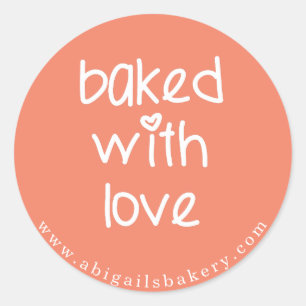 Sticker Rond Cuit avec amour - Couleur personnalisée