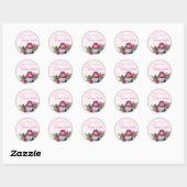 Sticker Rond Cuit Avec Amour / Cupcake/ Personnalisé (Feuille)