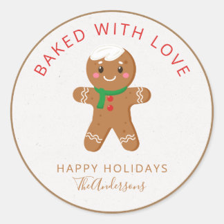 Sticker Rond Cuit Avec Amour Gingerpain De Vacances
