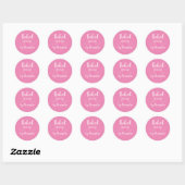Sticker Rond Cuit avec amour nom rose (Feuille)
