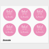 Sticker Rond Cuit avec amour nom rose (Feuille)