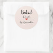 Sticker Rond Cuit avec amour nom rose roux (Sac)