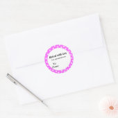 Sticker Rond Cuit avec amour pois rose (Enveloppe)